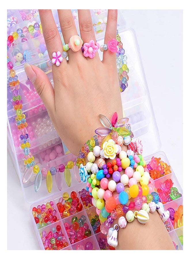 SYGA Beads for Kids Crafts Children's Jewelry Making Kit DIY Bracelets Necklace Hairband and Rings Craft Kits Birthday for 4, 5, 6, 7-Year-Old Little Girls-Multicolor (DIYBeadsSet-27) - Image 4